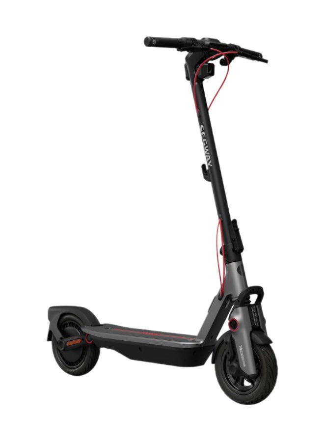 ناين بوت سكوتر كهربائي F3 برو، سرعة 25 كم/ساعة، مدى 70 كم، محرك 1200 واط، إطارات بدون أنابيب 10 بوصة، تعليق مزدوج، شاشة TFT ذكية، خاصية العثور على أبل، قفل هوائي، فرامل مزدوجة – أسود
