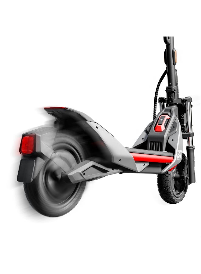 ناين بوت سكوتر كهربائي ZT3 Pro، سرعة 25 كم/س، مدى 70 كم، محرك 1600 واط، إطارات بدون أنابيب 11" للطرق الوعرة، نظام تعليق، شاشة TFT ذكية، خاصية العثور على أبل، فرامل مزدوجة – أسود - Image 2