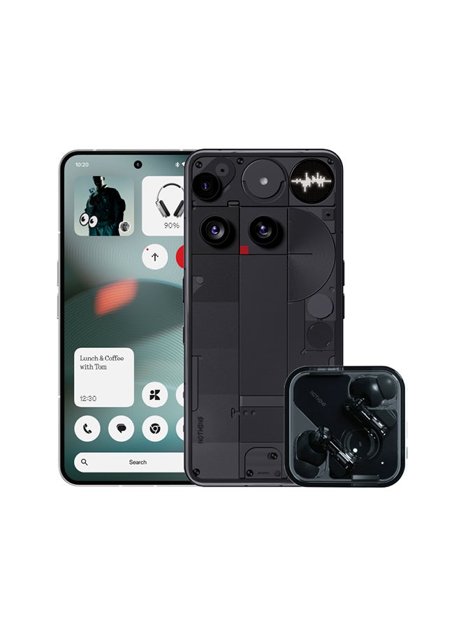 نوثينج هاتف 3 ثنائي الشريحة 5G أسود 12 جيجابايت رام 256 جيجابايت مع هدايا مجانية - نسخة الشرق الأوسط - Image 1