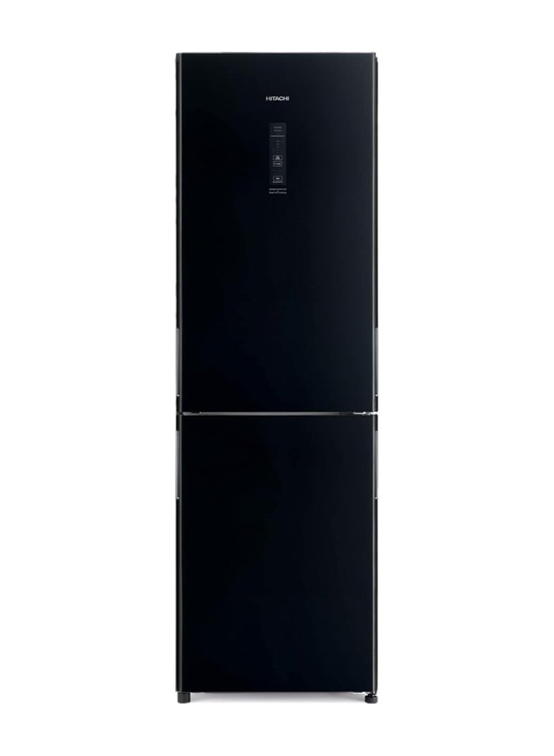 هيتاشي 410L Gross, Net 330L, Bottom Mount Double Door Refrigerator, 10 Year Warranty on Inverter Compressor, 2 Doors Fridge, Dual Fan Cooling, Hybrid Freezing, Large Shelf 363 kW RBG410PUK6X4GBK Balck - Image 1