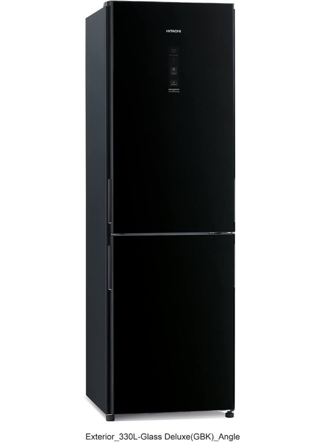 هيتاشي 410L Gross, Net 330L, Bottom Mount Double Door Refrigerator, 10 Year Warranty on Inverter Compressor, 2 Doors Fridge, Dual Fan Cooling, Hybrid Freezing, Large Shelf 363 kW RBG410PUK6X4GBK Balck - Image 2