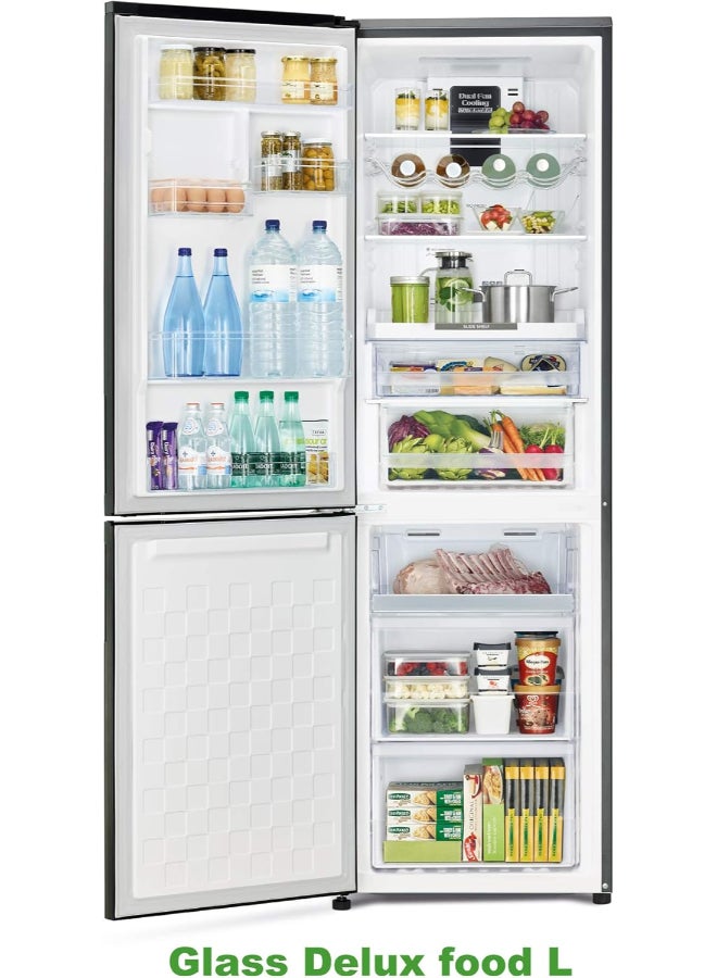 HITACHI 410L Gross, Net 330L Bottom Mount Double Door Refrigerator 10 Year Warranty on Inverter Compressor, Refrigerator Dual Fan Cooling Hybrid Freezing Big Bottle Shelf RBG410PUK6X4XGR Glass Gradation Grey - Image 2