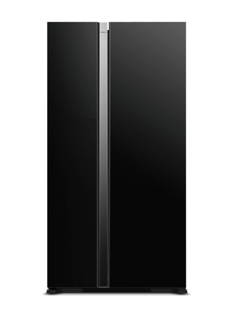 هيتاشي 700L Gross Side by Side 2 Door Refrigerator No Frost, 10 Year Warranty on Inverter Compressor, Dual Fan Cooling, LED Control Panel, Twist Ice Maker, Door Alarm RS700PUK04GBK Glass Black  - Image 1