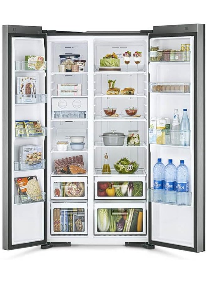 HITACHI 700L Gross Side by Side 2 Door Refrigerator, 10 Year Warranty on Inverter Compressor, No Frost Fridge, Dual Fan Cooling-Quick Freezing-LED Panel-Easy Twist Ice Maker RS700PUK04GS Glass Silver - Image 4