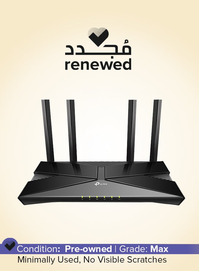 TP-LINK Renewed - Archer AX50 AX3000 Dual Band Gigabit Wi-Fi 6 Router black - Image 1