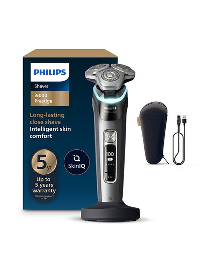 Philips i9000 Prestige Wet & Dry Shaver XP9202/10 | Ultra-close, gentle shave | Flexible heads adapt to contours | Comfort for sensitive skin | Charging stand | 60 min cordless | Travel case