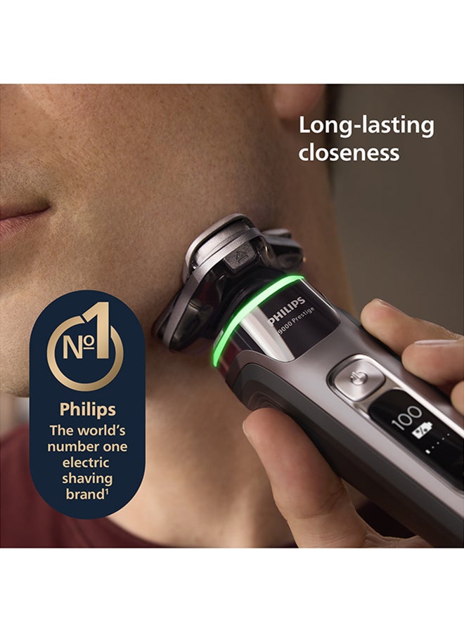 Philips i9000 Prestige Wet & Dry Shaver XP9202/10 | Ultra-close, gentle shave | Flexible heads adapt to contours | Comfort for sensitive skin | Charging stand | 60 min cordless | Travel case - Image 3