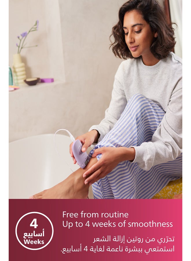 Philips Corded Epilator with shaving head and massage cap-BRE237/00 Lavender - Image 2