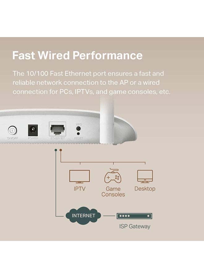 TP-LINK Renewed - TL-WA801N WiFi Access Point, N300 Wireless Bridge White/Grey - Image 3