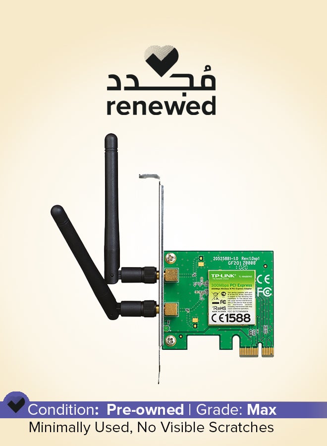 TP-LINK Renewed - 300Mbps Wireless N PCI Express Adapter black - Image 1