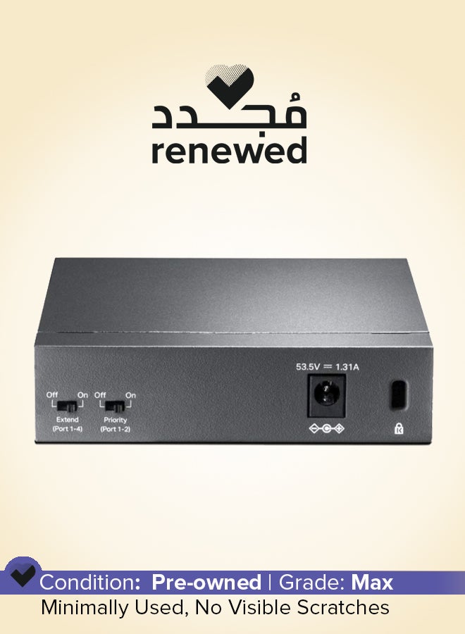 TP-LINK Renewed - 5-Port 10/100Mbps Desktop Switch With 4-Port Poe grey - Image 1