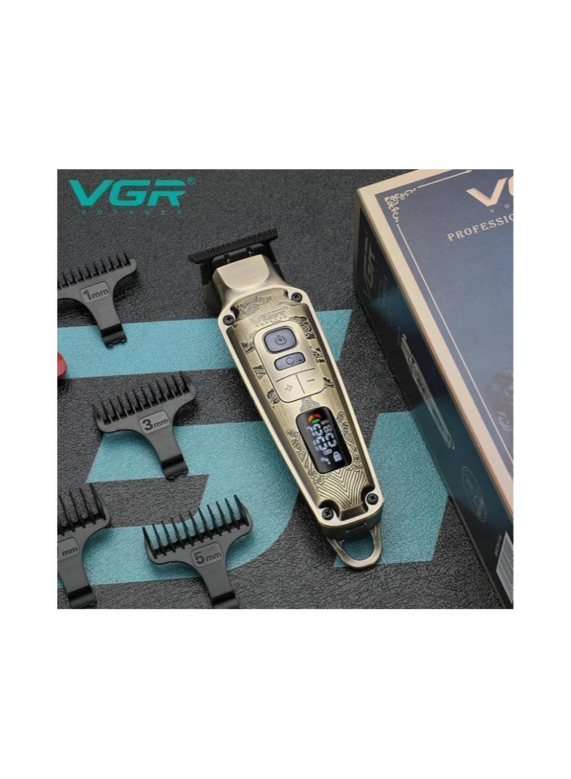 VGR Hair Clipper with LED Display, Adjustable Tapered Arm, 4 Guide Combs, 240 Minutes Run Time, V-901 - Image 2
