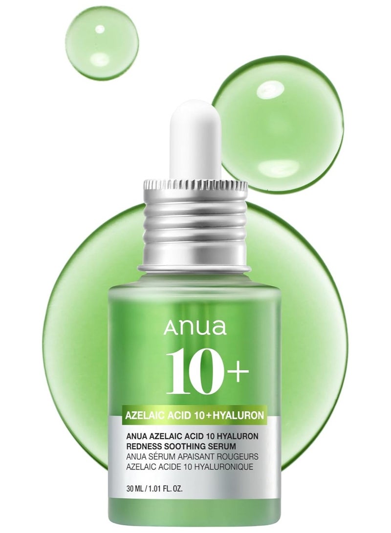 Anua Azelaic Acid 10 Hyaluronic Redness Soothing Serum, Facial Serum for Sensitive Skin, Hyaluronic Acid, Niacinamide, Spot Care, Natural Colour, Vegan, Korean Skincare 30ml  - Image 1