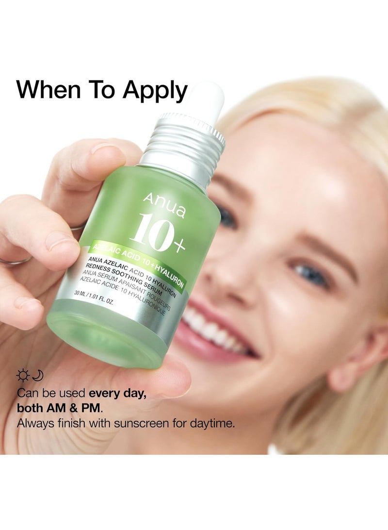 Anua Azelaic Acid 10 Hyaluronic Redness Soothing Serum, Facial Serum for Sensitive Skin, Hyaluronic Acid, Niacinamide, Spot Care, Natural Colour, Vegan, Korean Skincare 30ml  - Image 2