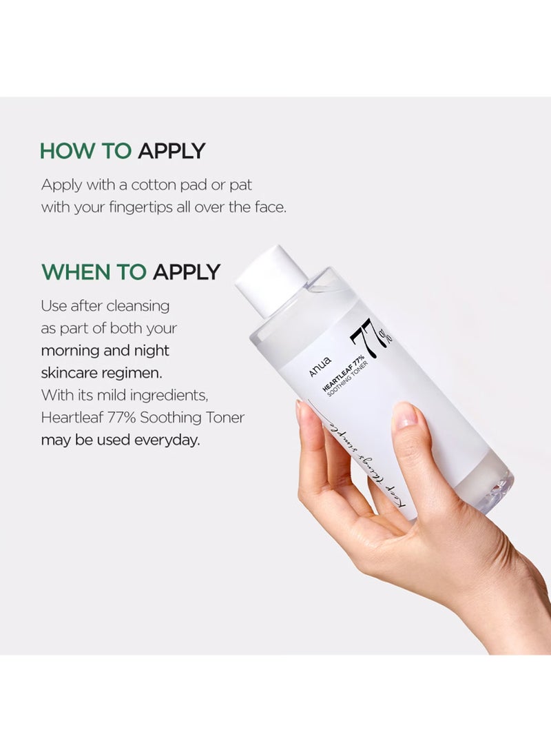 Anua Heartleaf 77 Soothing Toner, Moisturizing & Calming Facial Toner for Glass Skin, Panthenol, Hyaluronic Acid, Hydration for Sensitive Skin, Vegan, Korean Skin Care, Daily Toner 250mlml - Image 3