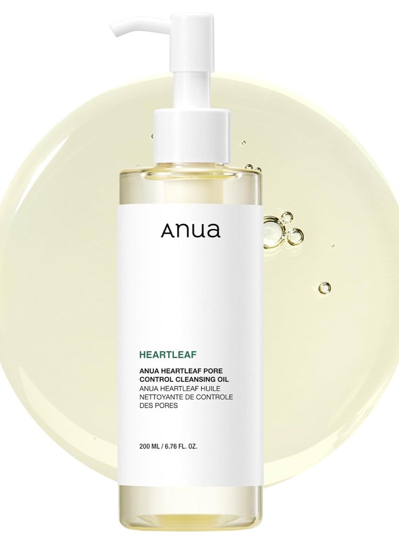 Anua Heartleaf Pore Control Cleansing Oil, Oil Cleanser for Face, Makeup Blackhead Remover, Double Cleansing, Facial Cleanser, Mild Ingredients, Korean Skin Care 200mlml  - Image 1