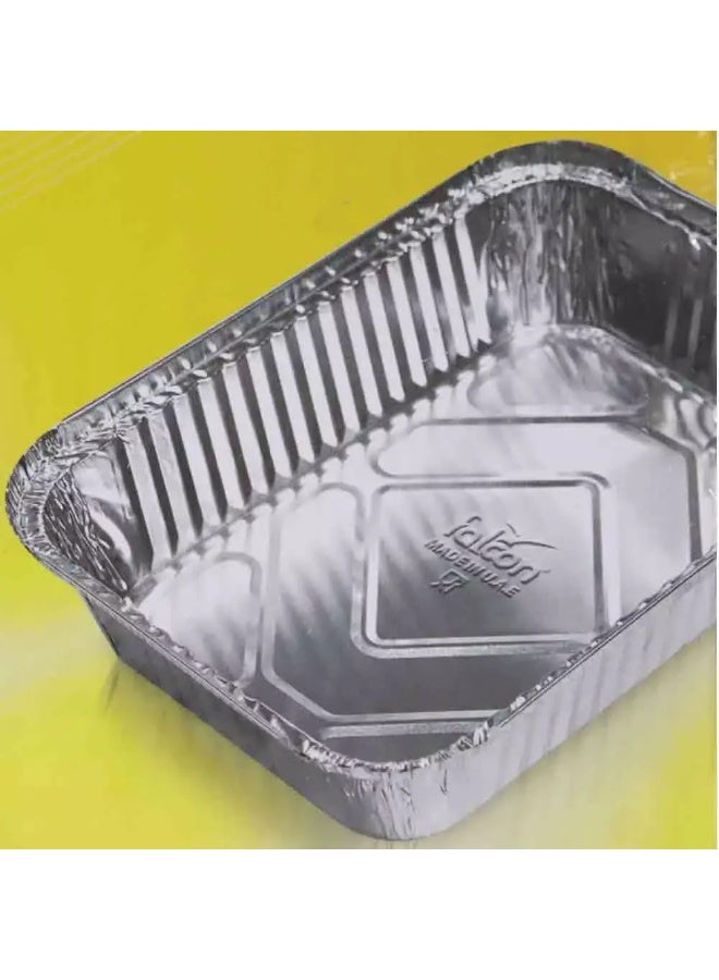 Falcon Aluminium Food Containers with Lid - 10pcs Silver 23X17 cmcm - Image 2