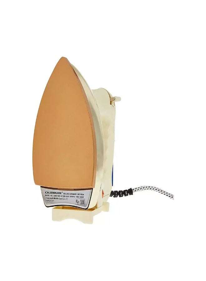 Olsenmark Automatic Dry Iron Auto Cut Off Iron- Cream Color 1200 W OMDI1501 Cream/Off White  - Image 3