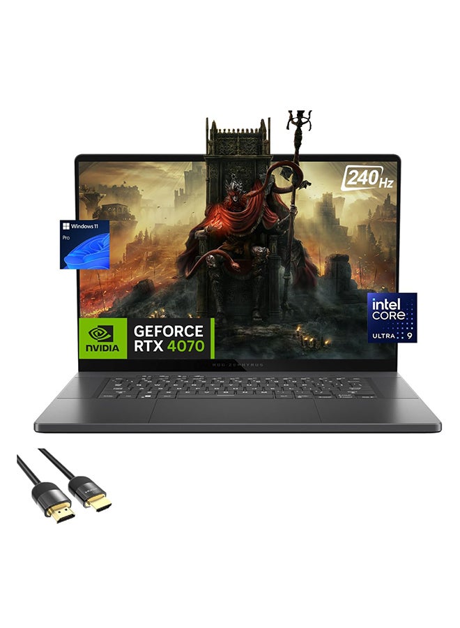 ASUS ROG Zephyrus G16 Gaming Laptop, 16" OLED 240Hz Display, Core Ultra 9 185H (Up to 5.1GHz), GeForce RTX 4070, 16GB DDR5, 2TB PCle 4.0, WiFi 6E, Backlit KB, Win 11 Pro English Eclipse Gray  - Image 1