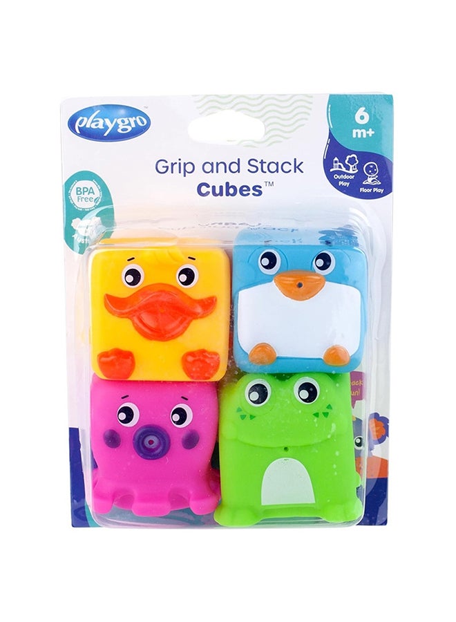playgro Grip And Stack Cubes – Engaging Baby Toy For Development And Sensory Play, 6+ Months 19cm  - Image 1
