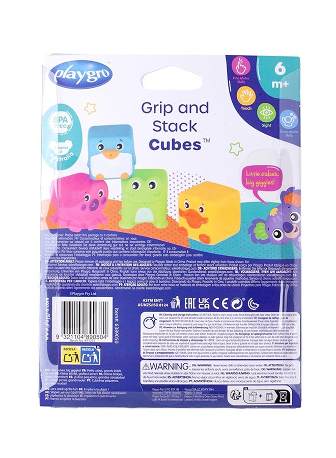 playgro Grip And Stack Cubes – Engaging Baby Toy For Development And Sensory Play, 6+ Months 19cm  - Image 2