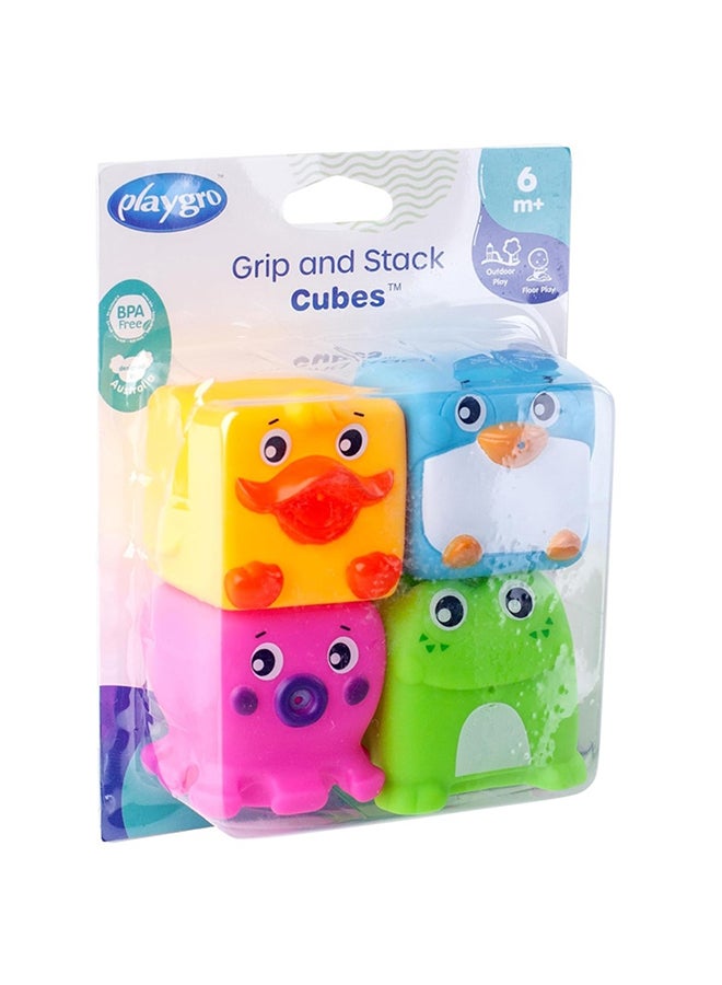 playgro Grip And Stack Cubes – Engaging Baby Toy For Development And Sensory Play, 6+ Months 19cm  - Image 3