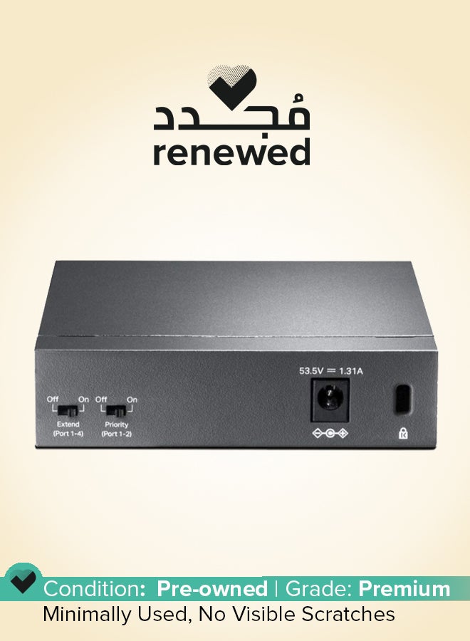 TP-LINK Renewed - 5-Port 10/100Mbps Desktop Switch With 4-Port Poe grey - Image 1
