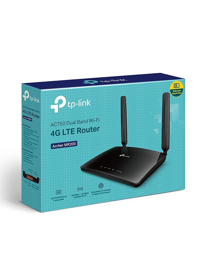TP-LINK Renewed - AC750 Wireless Dual Band 4G LTE Advanced Router - Archer MR200 black - Image 5