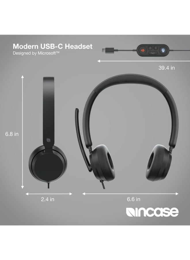 Microsoft Modern USB-C Headset - Wired USB-C Connection, On-Ear Stereo Headphones, Noise Cancelling Mic & Volume Controls, Teams Certified, Optimized Mic & Speakers - Mac/Windows | Black  - Image 5