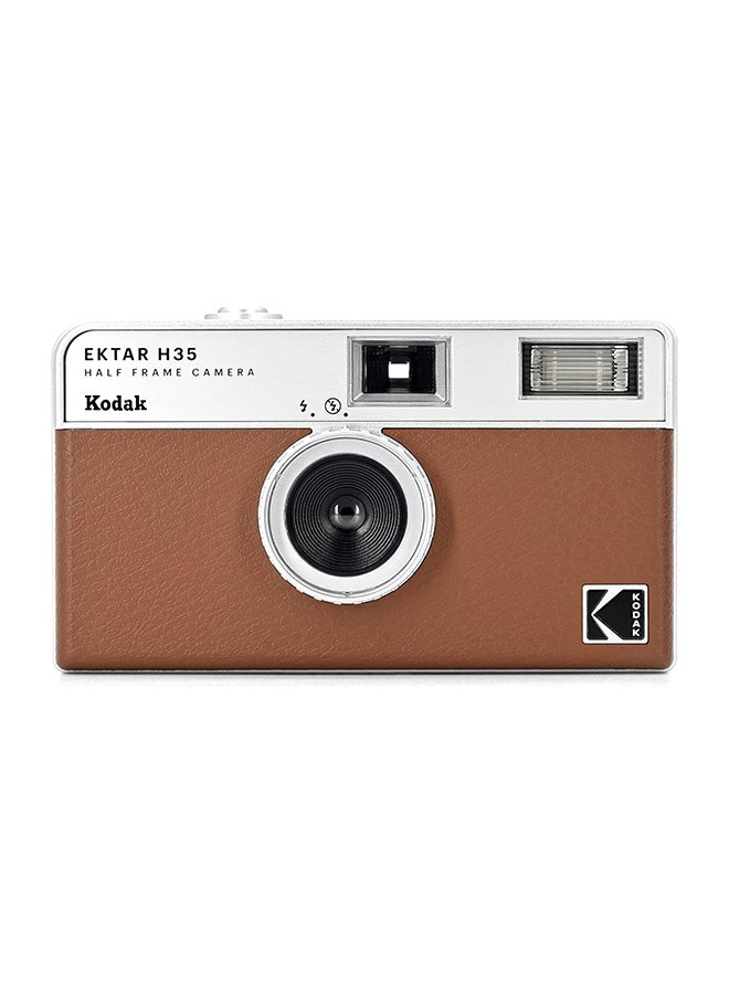 KODAK RK0102 EKTAR H35 Half Frame Film Camera, 35mm, Reusable, Focus-Free, Lightweight, Easy-to-Use ,Colour-Brown. (Film & AAA Battery are not Included) - Image 1