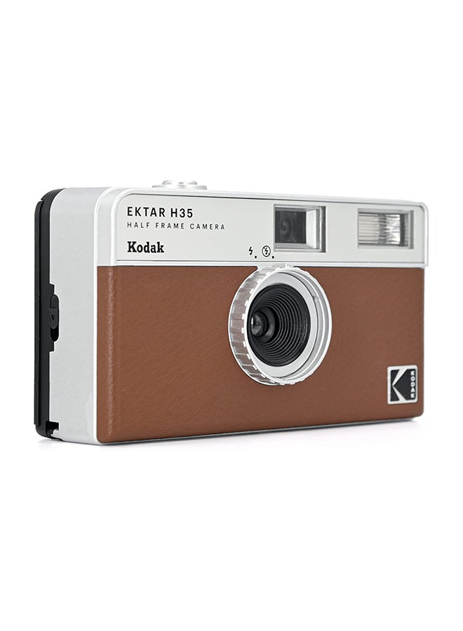 KODAK RK0102 EKTAR H35 Half Frame Film Camera, 35mm, Reusable, Focus-Free, Lightweight, Easy-to-Use ,Colour-Brown. (Film & AAA Battery are not Included) - Image 2