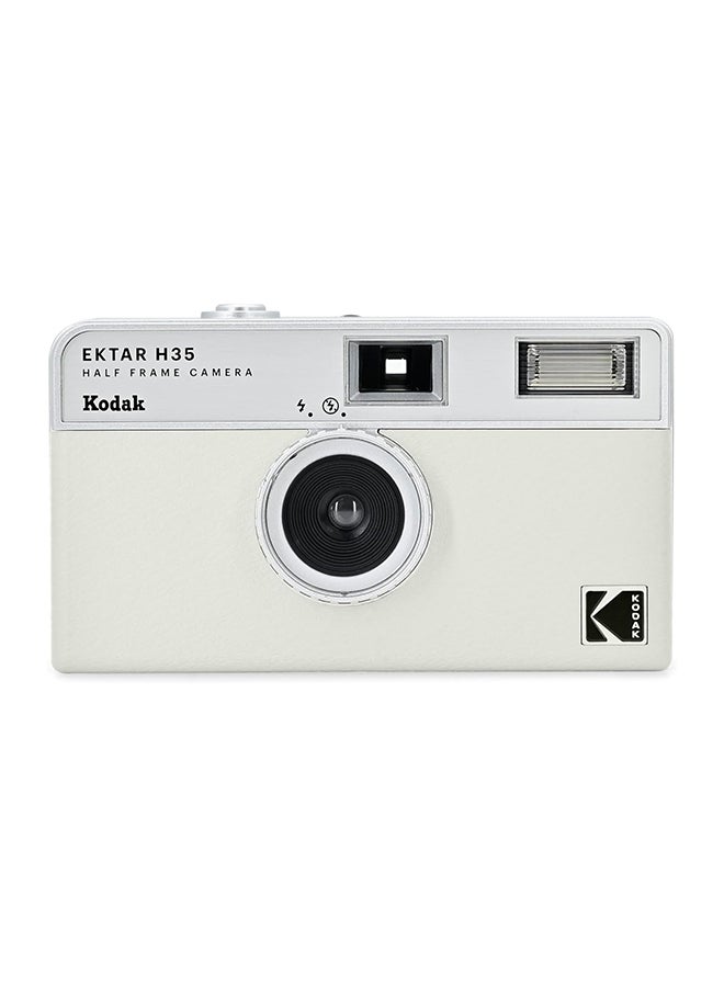 KODAK RK0113 EKTAR H35 Half Frame Film Camera, 35mm, Reusable, Focus-Free, Lightweight, Easy-to-Use ,Colour-Off White. (Film & AAA Battery are not Included)