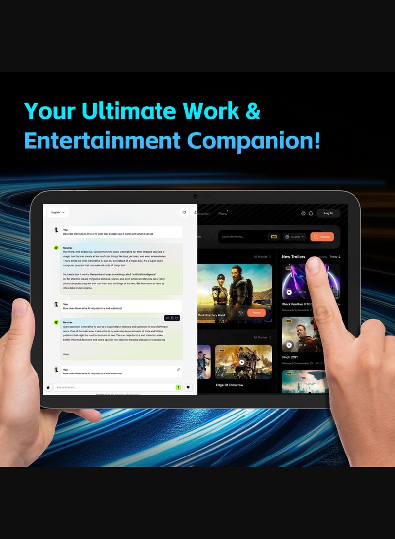 جي تاب باد 11 تابلت أندرويد 15 – 128 جيجابايت ذاكرة داخلية، بيانات 4G LTE والمكالمات، 14 جيجابايت (6+8) ذاكرة عشوائية، بطارية 7500 مللي أمبير، كاميرا مزدوجة، حقيبة وقلم لمسة متضمن – شاشة سريعة 90 هرتز، محول OTG، دعم شريحة SIM - Image 4