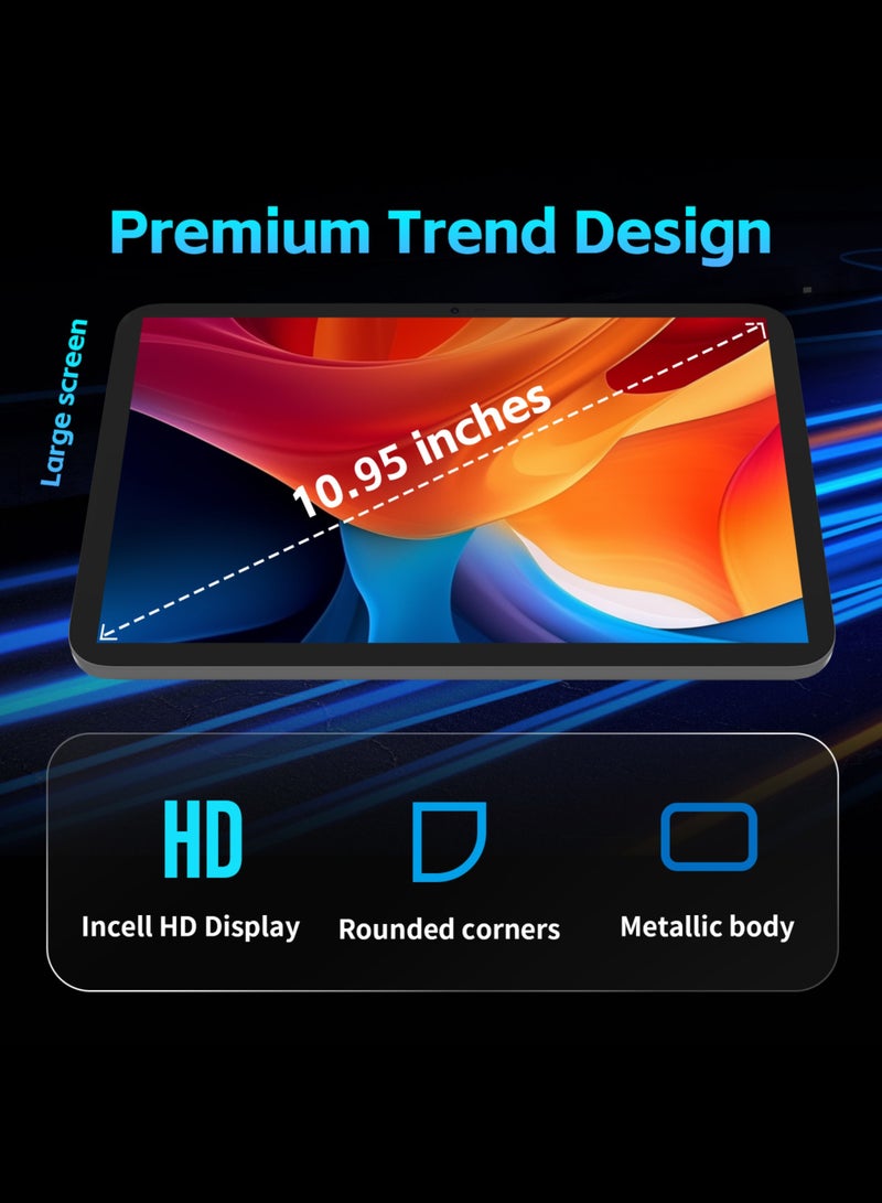 جي تاب باد 11 تابلت أندرويد 15 بحجم 10.95 بوصة – 128 جيجابايت ذاكرة داخلية، بيانات 4G LTE والمكالمات، 14 جيجابايت (6+8) ذاكرة عشوائية، بطارية 7500 مللي أمبير، كاميرا مزدوجة، حقيبة وقلم لمسة متضمن – شاشة سريعة 90 هرتز، محول OTG، دعم شريحة SIM - Image 4