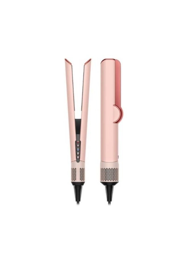 dyson Airstrait straightener.HT01 Kanzan Pink, Unwrap wet to dry straightening, with air. No hot plates. No heat damage.1 Powerful, directional airflow smooths and aligns hair. Straightens from wet to dry, simplifying your routine. For a natural straight finish. Kanzan Pink  - Image 1