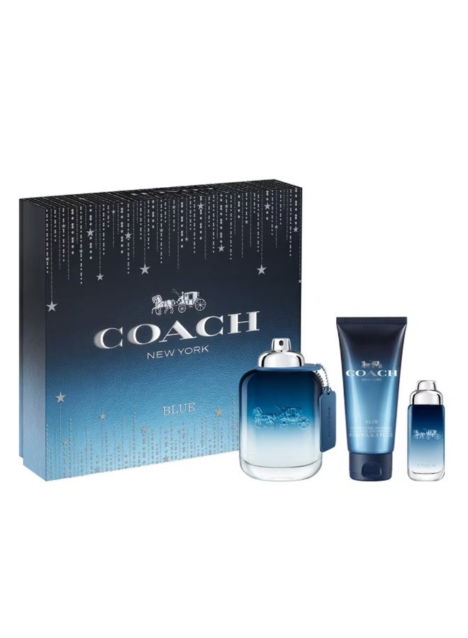 COACH Blue For Men Set Edt 100Ml + Edt 15Ml + All-Over Shower Gel 100Ml