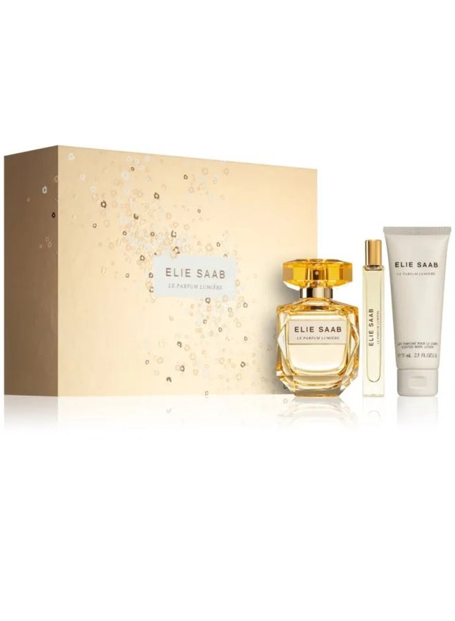 إيلي صعب Le Parfum Lumiere For Women Set Edp 90Ml + Edp 10Ml + Bl 75Ml
