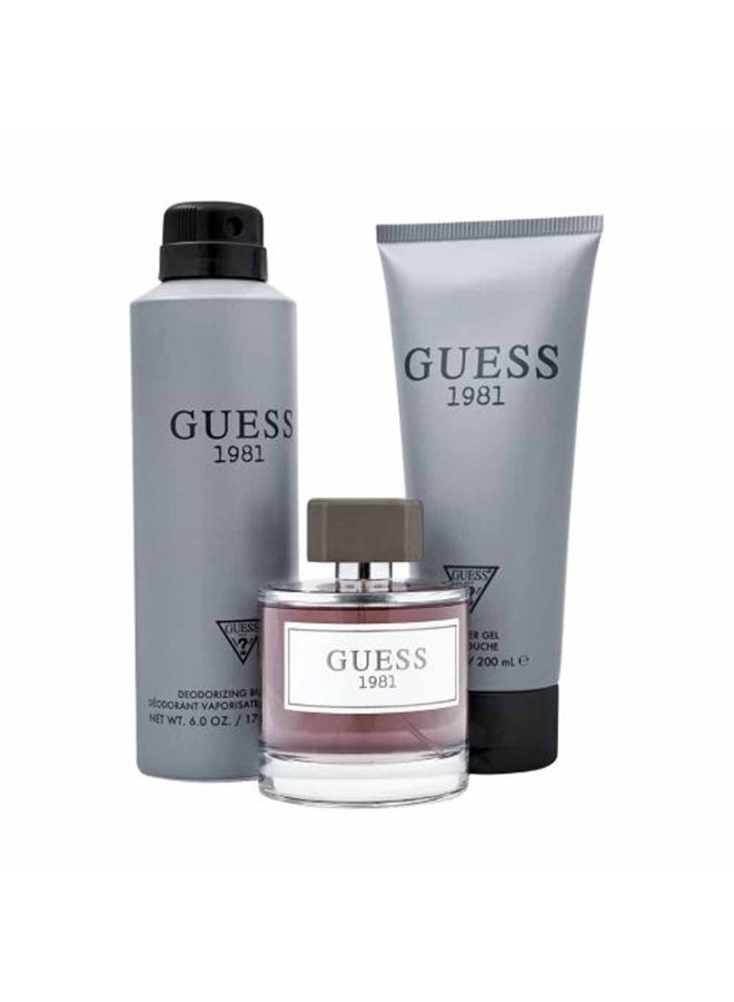 GUESS 1981 For Men Set Edt 100Ml + Sg 200Ml + Body Sray 226Ml (2023) - Image 1
