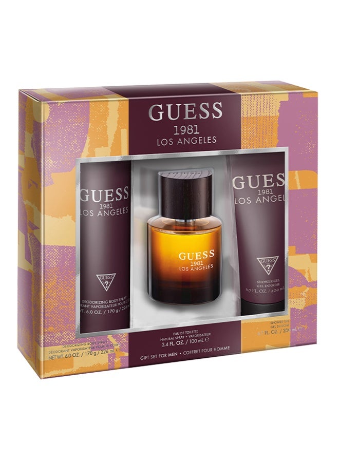 GUESS 1981 Los Angeles For Men Set Edt 100Ml + Sg 200Ml + Body Spray 226Ml