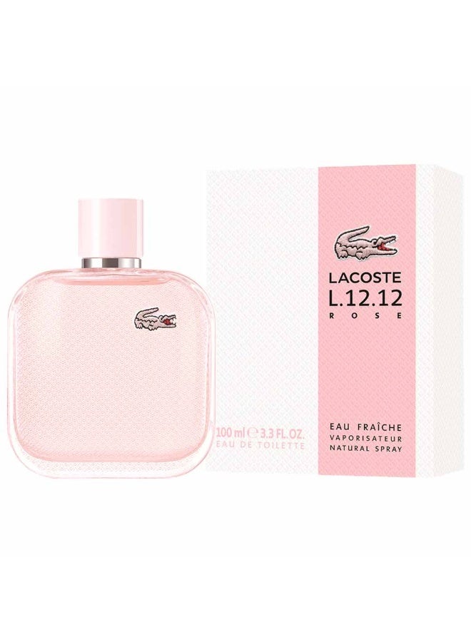 LACOSTE L.12.12 Rose Eau Fraiche For Women Eau De Toilette 100ml - Image 2