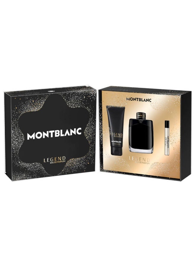 مون بلان مجموعة ليجند للرجال إدي بارفان 100 مل + إدي بارفان 7.5 مل + جل استحمام 100 مل