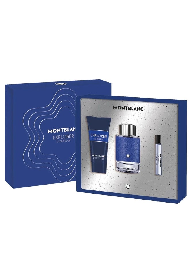 MONTBLANC Explorer Ultra Blue For Men Set Edp 100Ml+ Edp 7.5Ml + Sg 100Ml