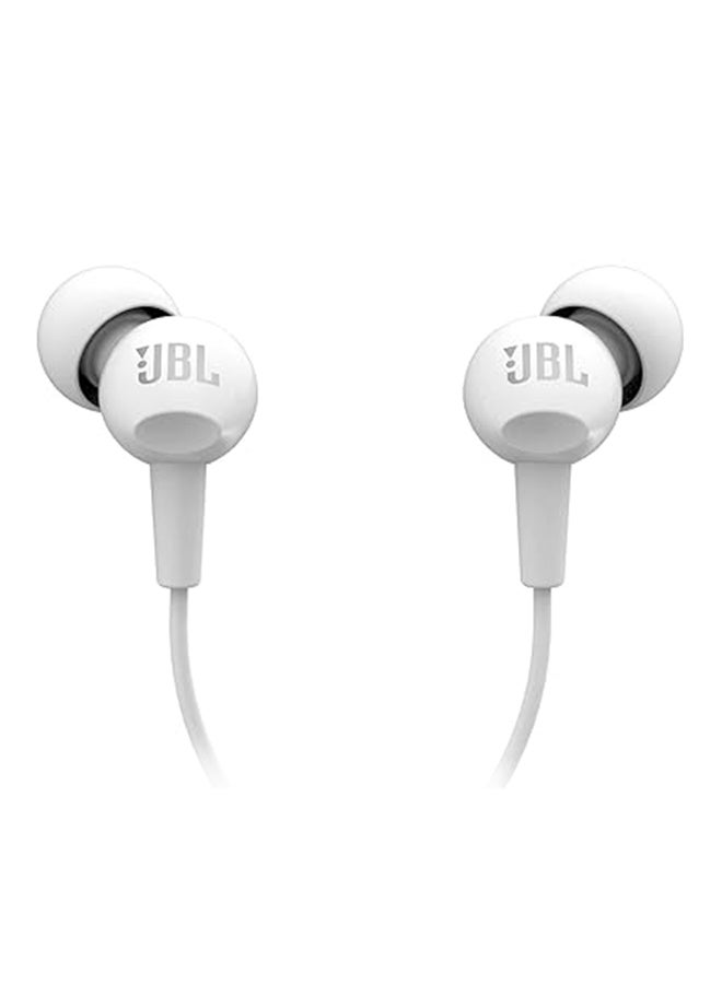 JBL Renewed - C100Si Wired In-Ear Headphones with Mic - White - Image 2
