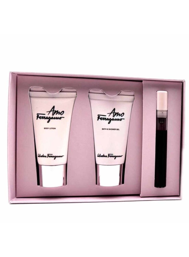 Salvatore Ferragamo Amo Ferragamo For Women Mini Set Edp 5Ml + Bl 30Ml + Bath & Sg 30Ml - Image 1