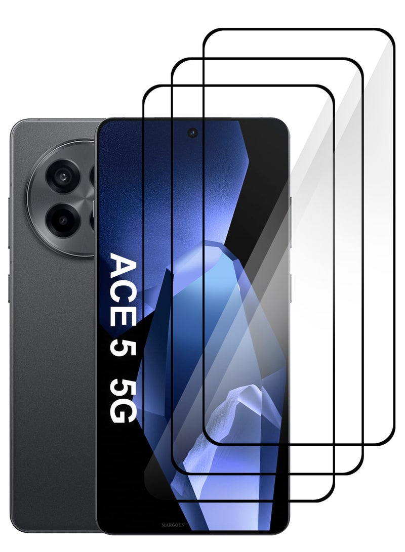 MARGOUN 3Packs Screen Protector for Oneplus ACE 5 5G, Tempered Glass , Full Glue, 9H Hardness, HD Clarity, No Bubble  - Image 1
