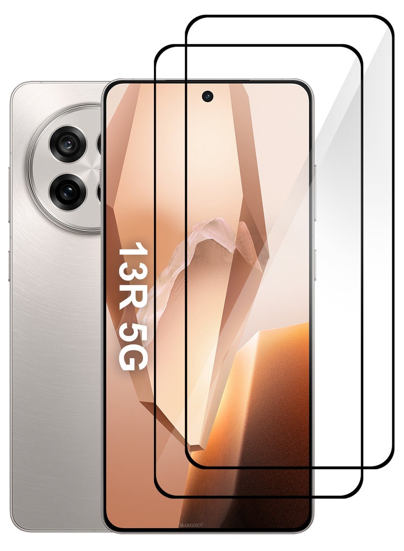 MARGOUN 2Packs Screen Protector for Oneplus 13R 5G, Tempered Glass, Full Glue, 9H Hardness, HD Clarity and No Bubble  - Image 1