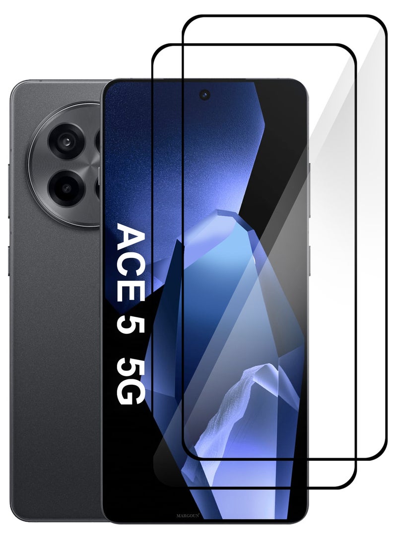 MARGOUN 2Packs Screen Protector for Oneplus ACE 5 5G, Tempered Glass , Full Glue, 9H Hardness, HD Clarity, No Bubble  - Image 1