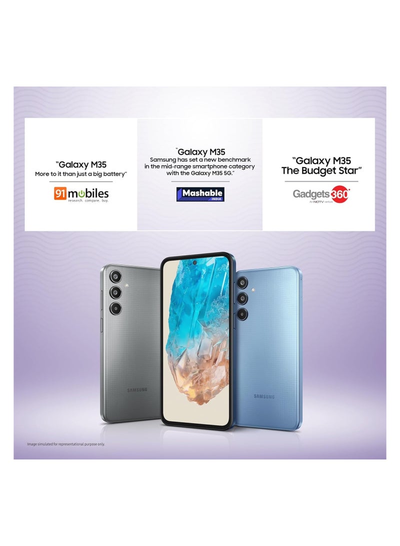 Samsung Galaxy M35 5G (8GB RAM, 128GB Storage) - 120Hz Super AMOLED Display, 6000mAh Battery, Corning Gorilla Glass Victus+, Vapour Cooling, Dual SIM, Factory Unlocked - International Version, Day Break Blue - Image 2