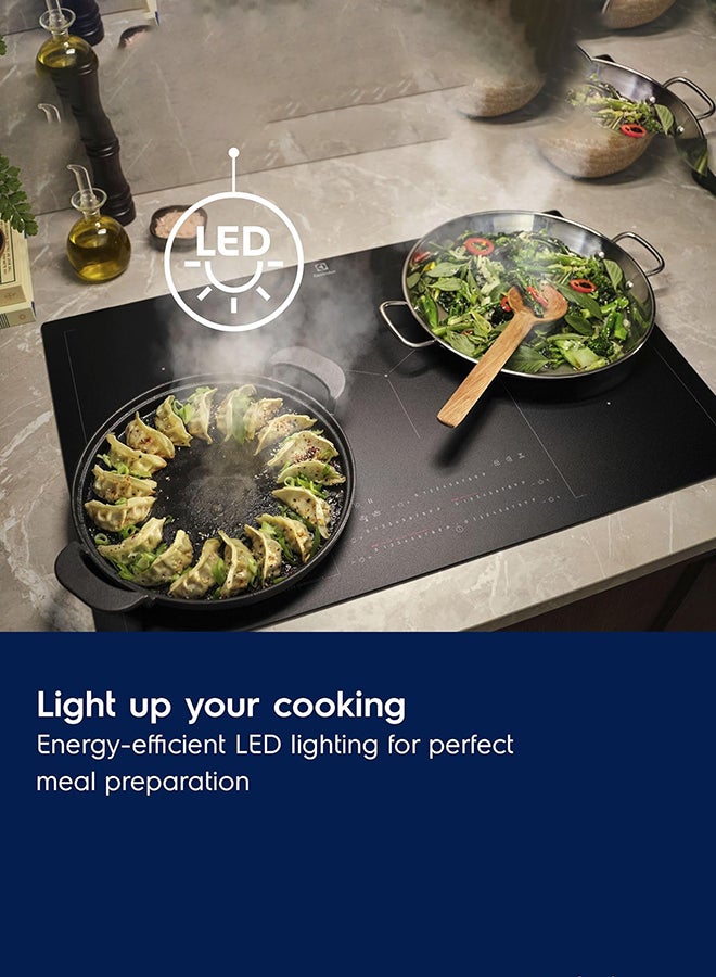 الكترولوكس 60CM Chimney Hood with 3 speeds using push button controls, 2 LED Spotlight, 2 vents, Dishwasher Safe Carbon Filter, Black LFC326K Black - Image 4