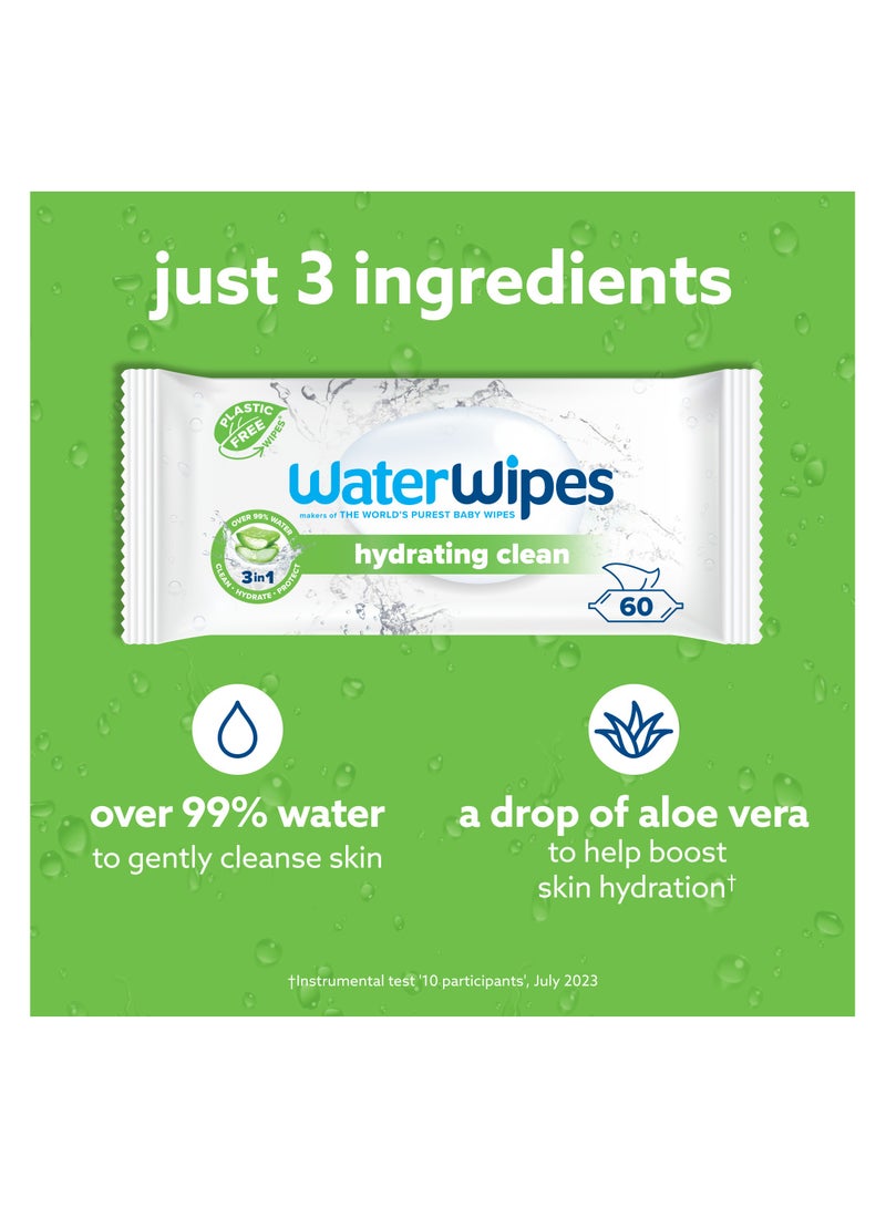 ووتر وايبس Hydrating Clean Baby Wipes with 99% Water & Aloe Vera Extract - Image 3